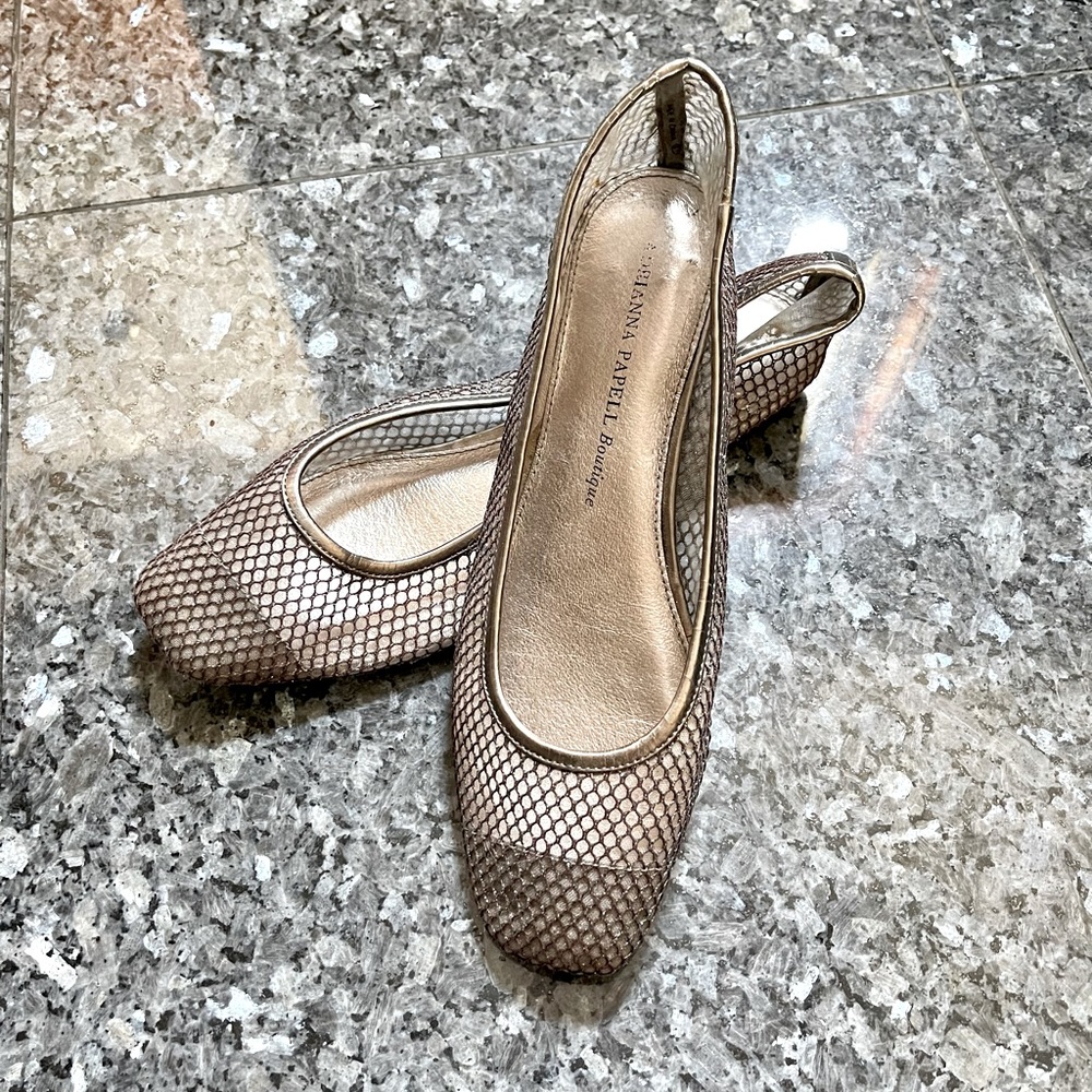 Adrianna Papell Boutique - Square Toe Silver Mesh Ballet Flats